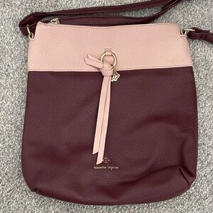Nanette Lepore Maroon and Blush Crossbody Bag